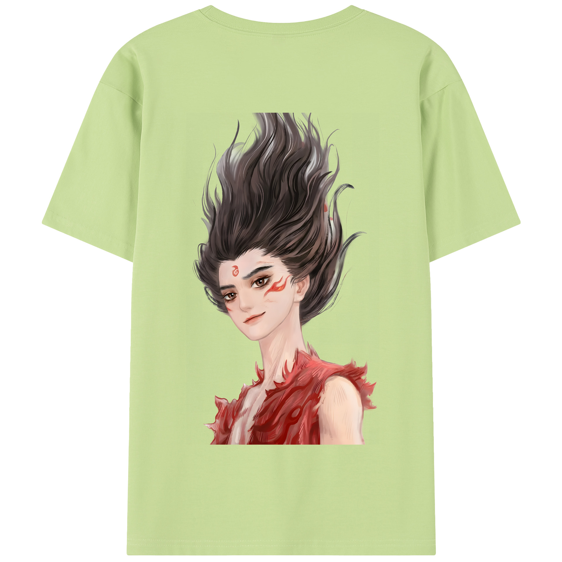 （画像用） Ne Zha 2 ナタ 魔童の大暴れ 綿100％半袖Tシャツ（背面プリント）